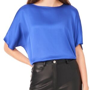 Vince Camuto || high low baggy t shirt in dazzling blue